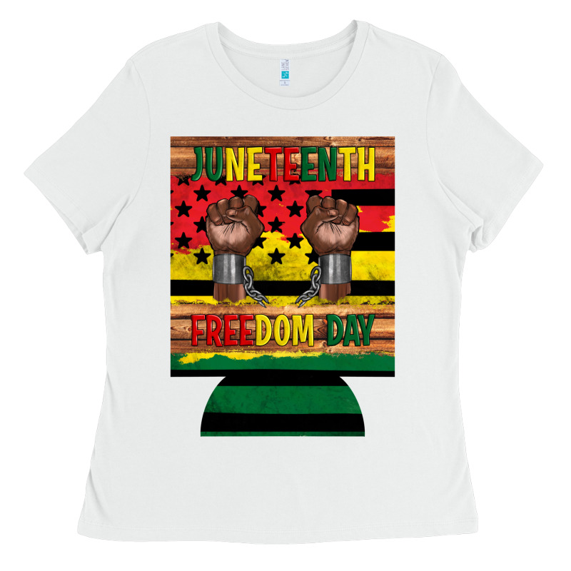 Juneteenth Freedom Day 12 Oz Can Cooler (regular) 2 Ladies Tee by Artiststas | Teevron