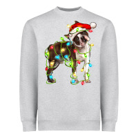 Heather Grey christmas chocolate boston terrier Heavyweight Sweatshirt - LillyAllenDesigns