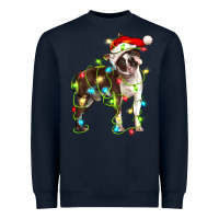 Navy christmas chocolate boston terrier Heavyweight Sweatshirt - LillyAllenDesigns
