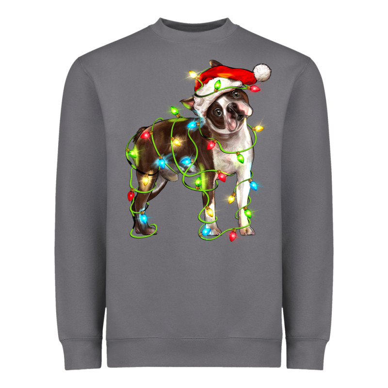 Christmas Chocolate Boston Terrier Heavyweight Sweatshirt by LillyAllenDesigns | Teevron