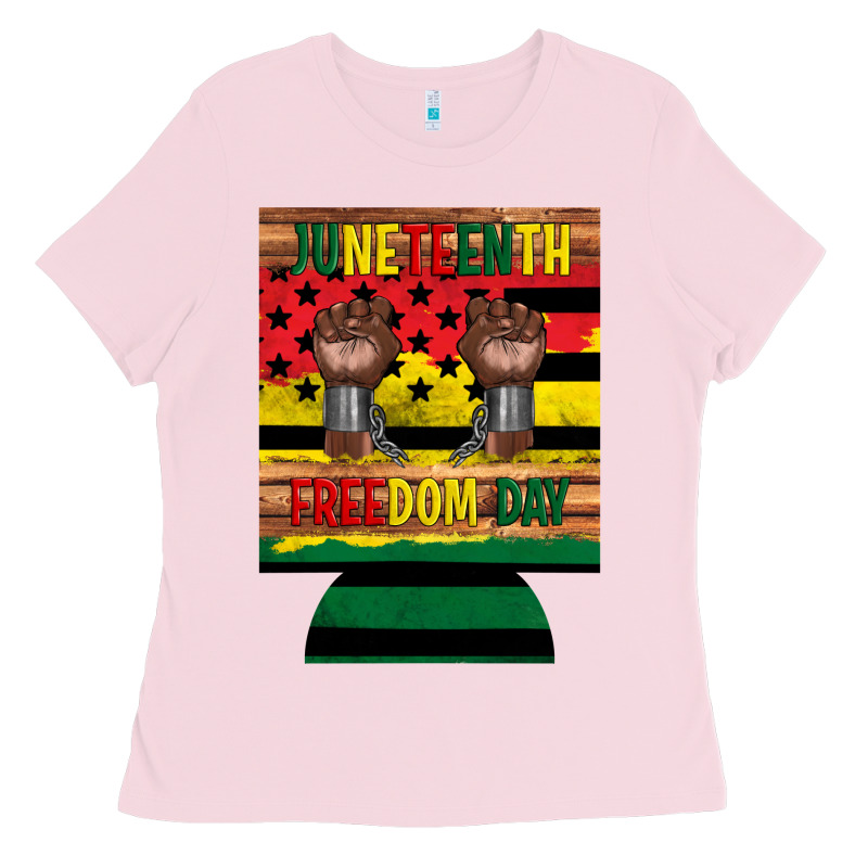 Juneteenth Freedom Day 12 Oz Can Cooler (regular) 2 Ladies Tee by Artiststas | Teevron