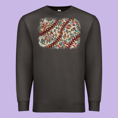 Baseball Leopard Glitter Background Premium Sweatshirt Designed By Howdyjamesfarm