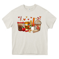 Cream teacher coffee cups Heavy Core Tee - Jasminsmagicworld