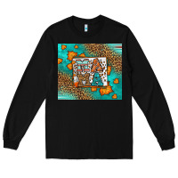Black Fall Autumn Leopard Serape Mama Long Sleeve Tee - LillyAllenDesigns
