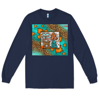 Navy Fall Autumn Leopard Serape Mama Long Sleeve Tee - LillyAllenDesigns