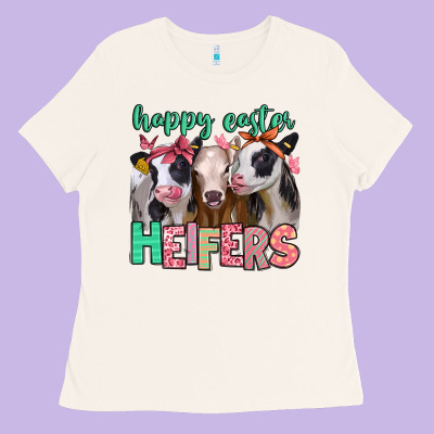 Happy Easter Heifers Ladies Tee Designed By Jasminsmagicworld
