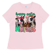 Bubblegum Pink happy easter heifers Ladies Tee - Jasminsmagicworld