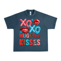 Midnight Navy xo xo hugs and kisses Urban Heavy Tee - NancyCooperArtShop