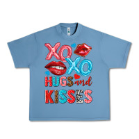 Pebble Blue xo xo hugs and kisses Urban Heavy Tee - NancyCooperArtShop