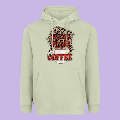 Mama Needs Coffee Mother's Day Heavyweight Hoodie Designed By Cowgirlartshop