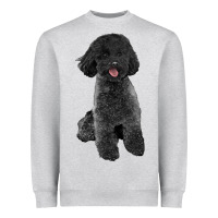 Heather Grey black poodles dog Heavyweight Sweatshirt - LillyAllenDesigns