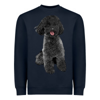 Navy black poodles dog Heavyweight Sweatshirt - LillyAllenDesigns