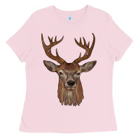 Bubblegum Pink deer Ladies Tee - JahusDesignShop