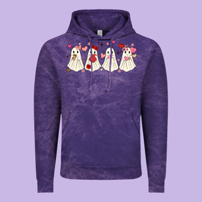 Valentines Day Ghost Vintage Hoodie Designed By Maliassmallbusiness