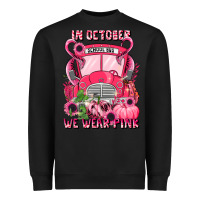 Black in october we wear pink halloween school bus Heavyweight Sweatshirt - LillyAllenDesigns