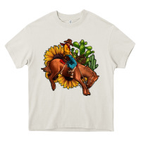 Cream rodeo cowboy sunflower cactus Heavy Core Tee - JahusDesignShop