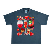 Midnight Navy valentines day wine glasses Urban Heavy Tee - NancyCooperArtShop