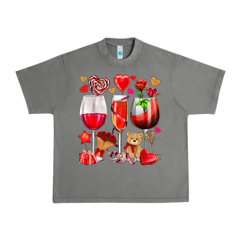 Valentines Day Wine Glasses Urban Heavy Tee by NancyCooperArtShop | Teevron