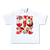 White valentines day wine glasses Urban Heavy Tee - NancyCooperArtShop