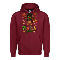 Burgundy mama claus afro messy bun Zipper Hoodie - texasbilliewilder