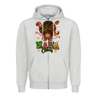 Dove Grey mama claus afro messy bun Zipper Hoodie - texasbilliewilder