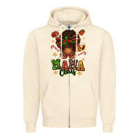 Sandshell mama claus afro messy bun Zipper Hoodie - texasbilliewilder