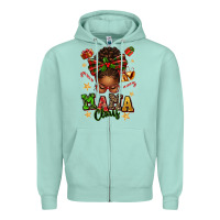 Seafoam mama claus afro messy bun Zipper Hoodie - texasbilliewilder