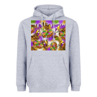 Heather Grey Mardi Gras with king cake tumbler Heavyweight Hoodie - HowdyJamesFarm
