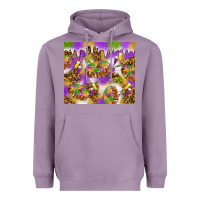 Lavender Mardi Gras with king cake tumbler Heavyweight Hoodie - HowdyJamesFarm