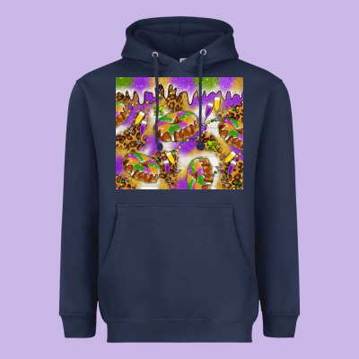Mardi Gras With King Cake Tumbler Heavyweight Hoodie Designed By Howdyjamesfarm