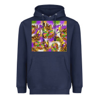 Navy Mardi Gras with king cake tumbler Heavyweight Hoodie - HowdyJamesFarm