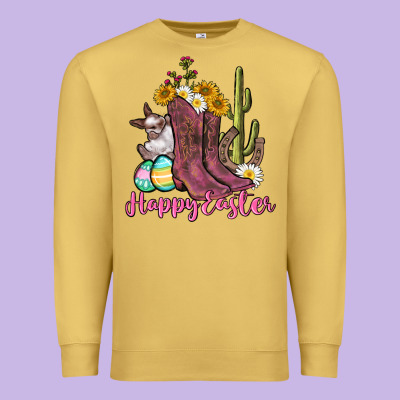Happy Easter Western Easter Day Premium Sweatshirt Designed By Cowgirlartshop