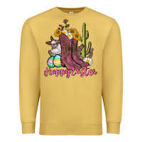 Antique Gold Happy Easter western Easter Day Premium Sweatshirt - CowGirlArtShop