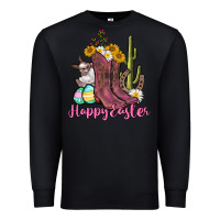 Black Happy Easter western Easter Day Premium Sweatshirt - CowGirlArtShop