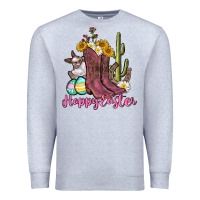 Heather Grey Happy Easter western Easter Day Premium Sweatshirt - CowGirlArtShop