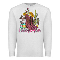 Oatmeal Heather Happy Easter western Easter Day Premium Sweatshirt - CowGirlArtShop