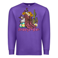 Purple Happy Easter western Easter Day Premium Sweatshirt - CowGirlArtShop