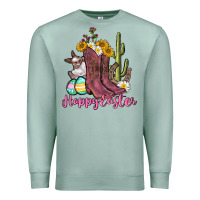 Seafoam Happy Easter western Easter Day Premium Sweatshirt - CowGirlArtShop
