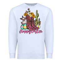 White Happy Easter western Easter Day Premium Sweatshirt - CowGirlArtShop
