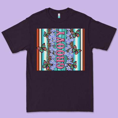 Groovy With Flowers And Butterflies Premium Tee Designed By Artiststas