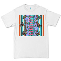White groovy with flowers and Butterflies Premium Tee - Artiststas