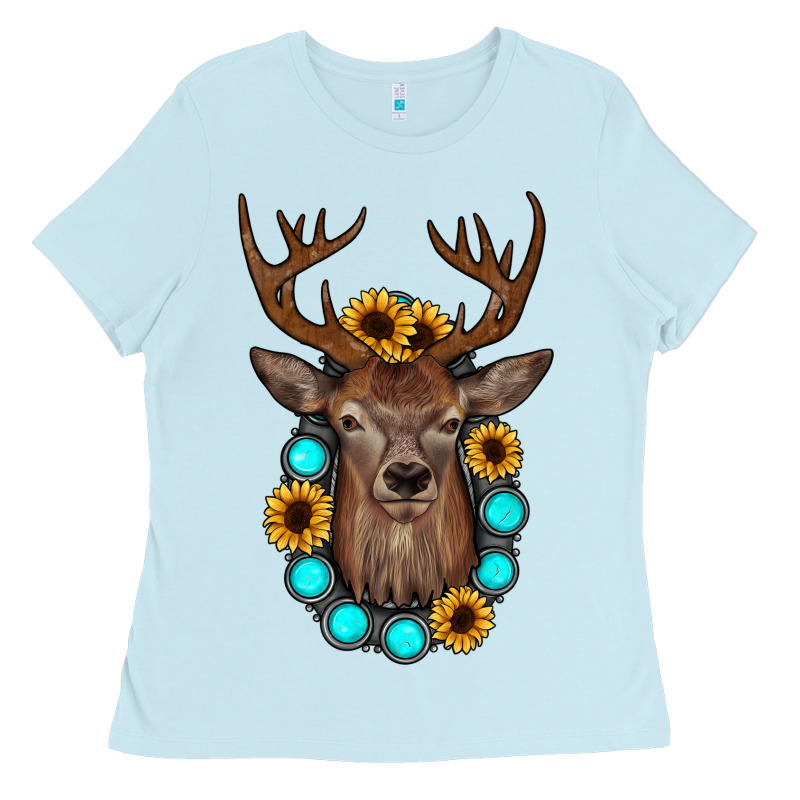 Deer Gemstone Sunflower Ladies Tee by JahusDesignShop | Teevron