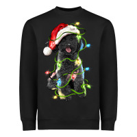 Black christmas black poodles dog Heavyweight Sweatshirt - LillyAllenDesigns