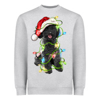 Heather Grey christmas black poodles dog Heavyweight Sweatshirt - LillyAllenDesigns