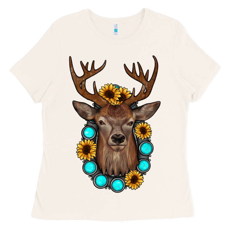 Deer Gemstone Sunflower Ladies Tee by JahusDesignShop | Teevron