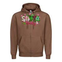 Chestnut santa baby pink christmas Zipper Hoodie - texasbilliewilder