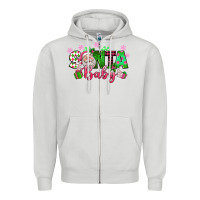 Dove Grey santa baby pink christmas Zipper Hoodie - texasbilliewilder