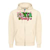 Sandshell santa baby pink christmas Zipper Hoodie - texasbilliewilder