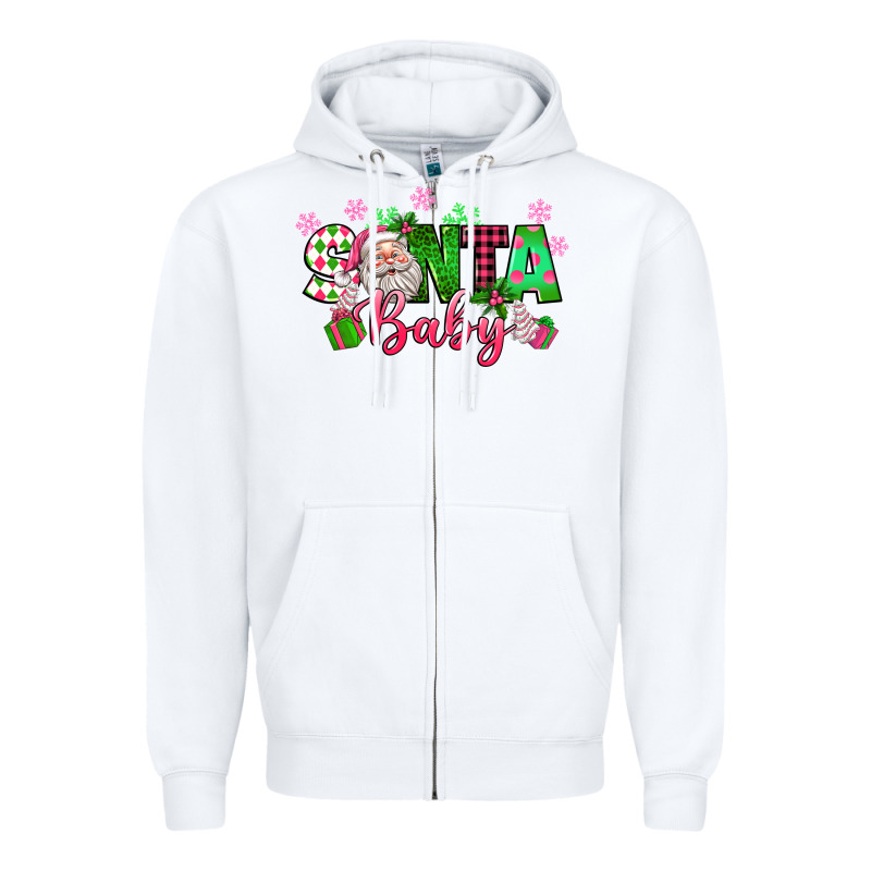Santa Baby Pink Christmas Zipper Hoodie by texasbilliewilder | Teevron