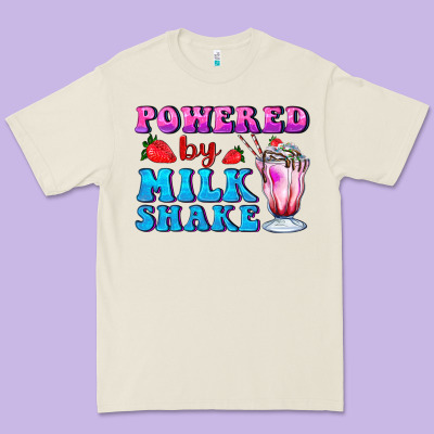 Powered By Milkshake Premium Tee Designed By Adodesignshop